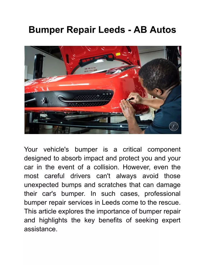 bumper repair leeds ab autos