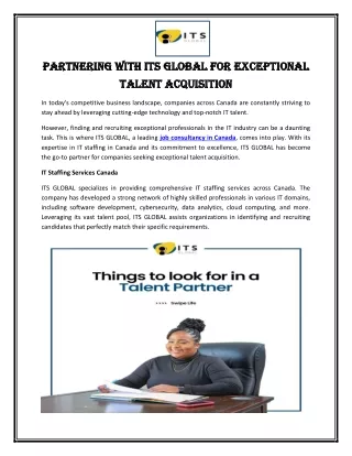 Partnering with ITS GLOBAL for Exceptional Talent Acquisition