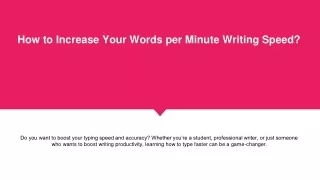 how to increase your words per minute writing speed