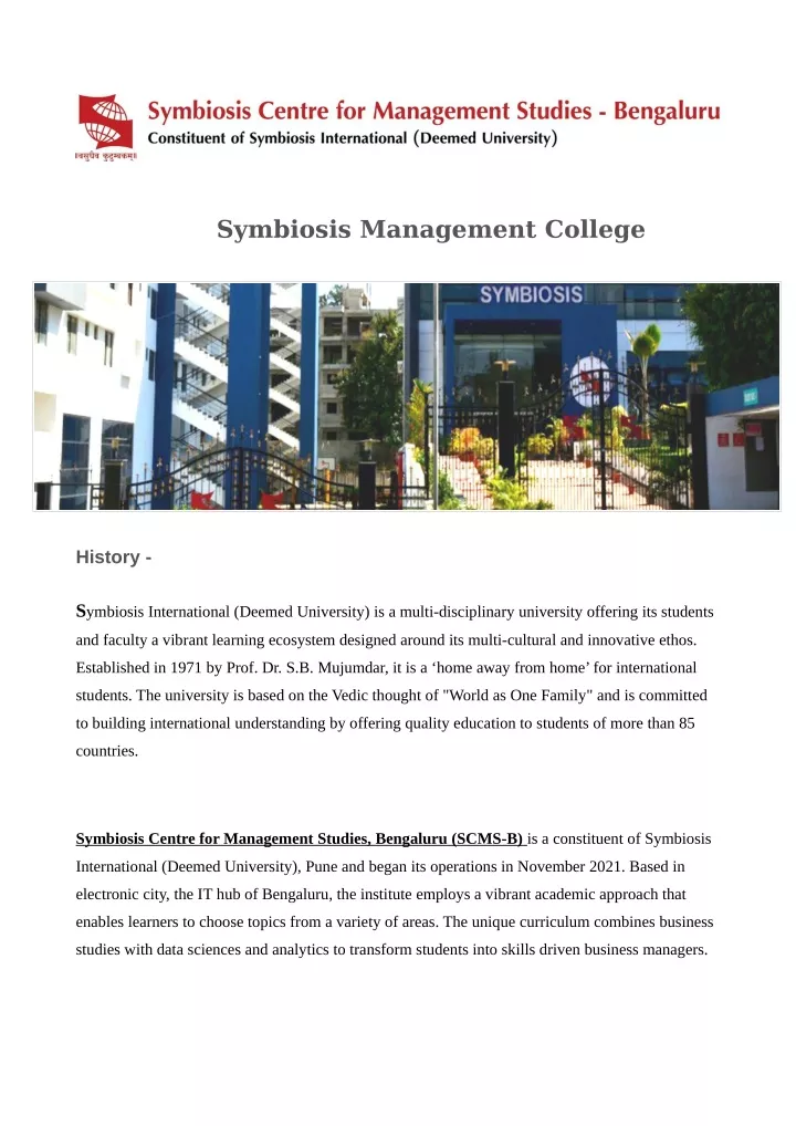 symbiosis management college