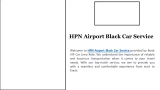 HPN Airport Black Car Service