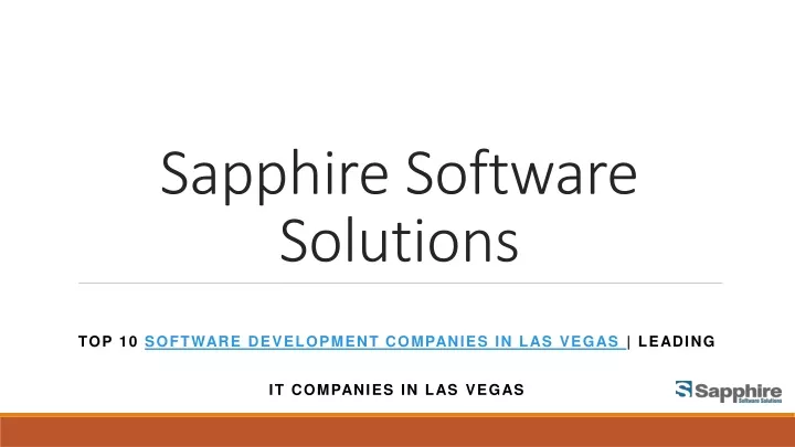 sapphire software solutions