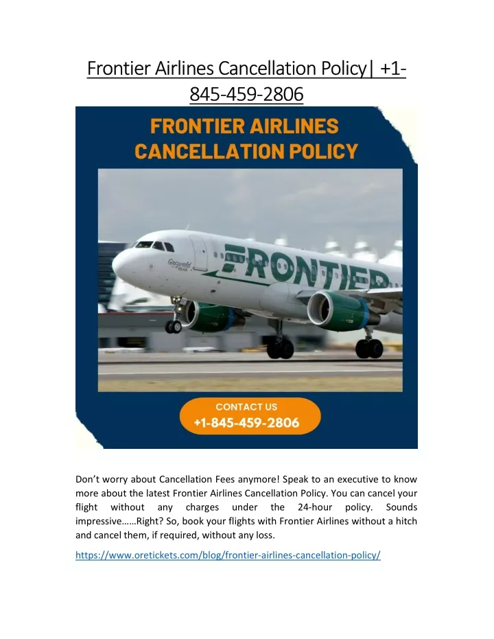 frontier airlines cancellation policy 1 frontier