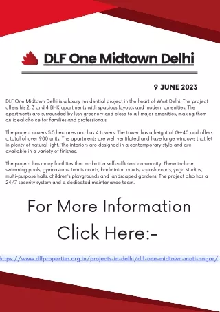 DLF One Midtown Delhi - Luxury Residential Project