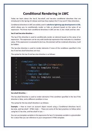 conditional rendering in lwc