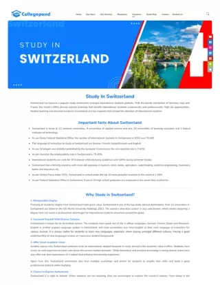 Study in Switzerland Universities, Eligibility, Cost and Scholarship