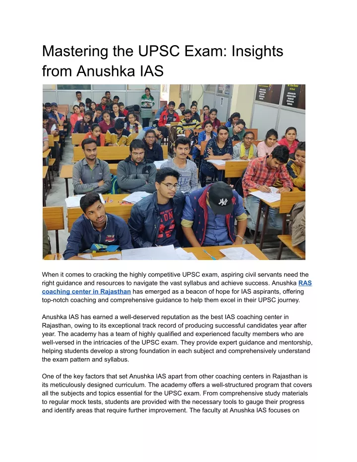 mastering the upsc exam insights from anushka ias