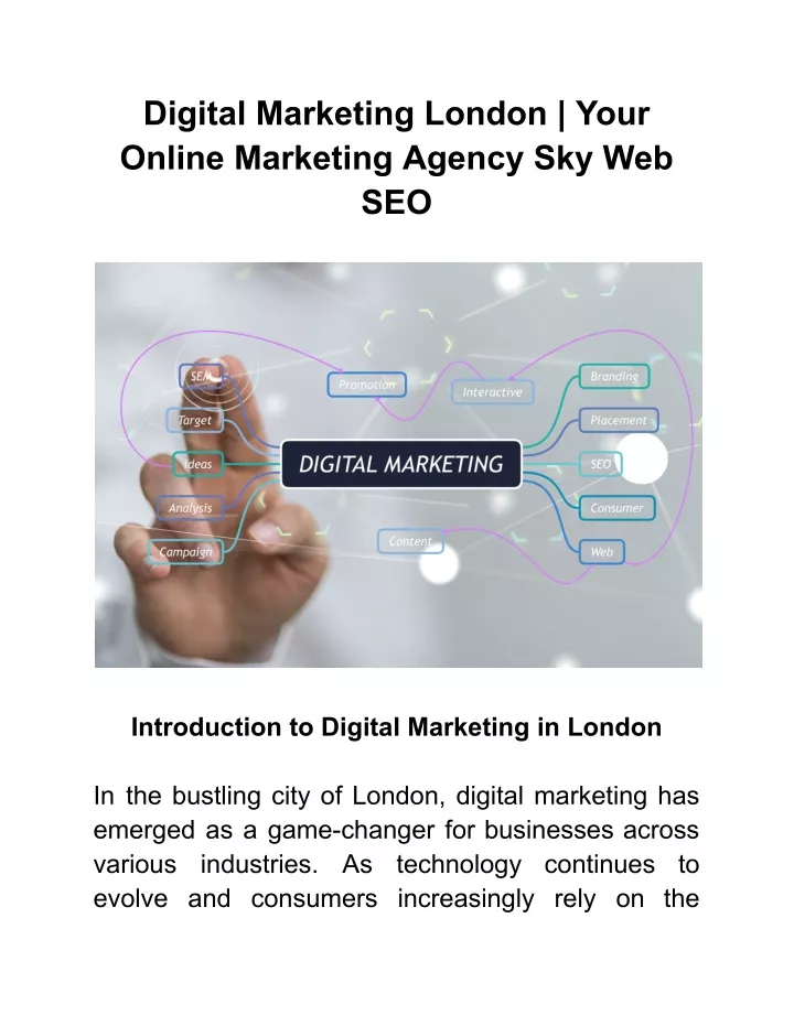 digital marketing london your online marketing
