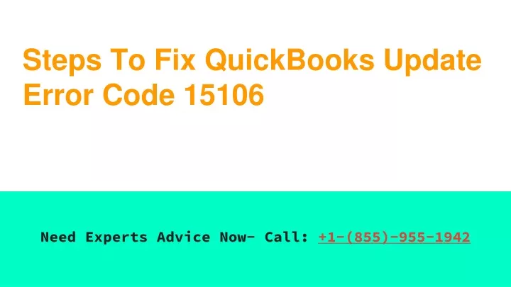 steps to fix quickbooks update error code 15106