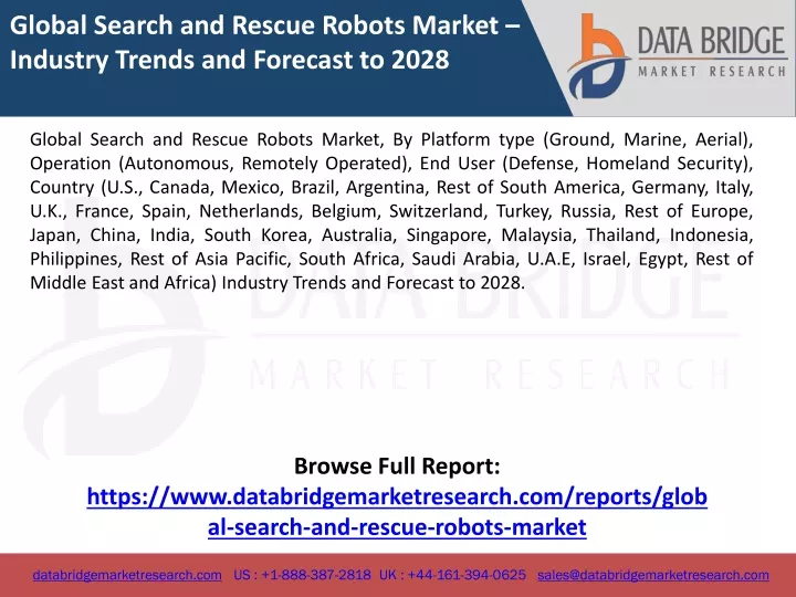 global search and rescue robots market industry