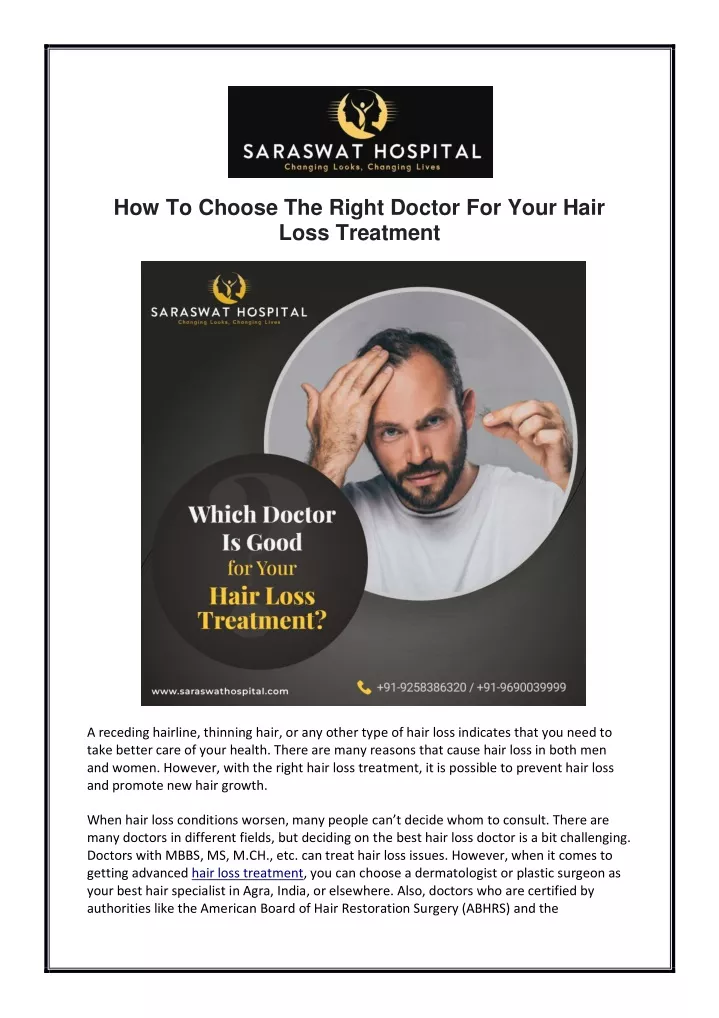 how to choose the right doctor for your hair loss