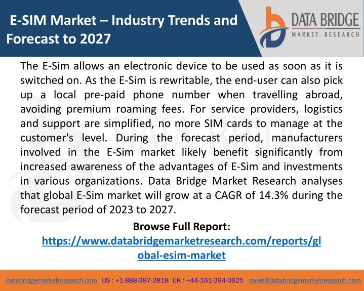 e sim market industry trends and forecast to 2027