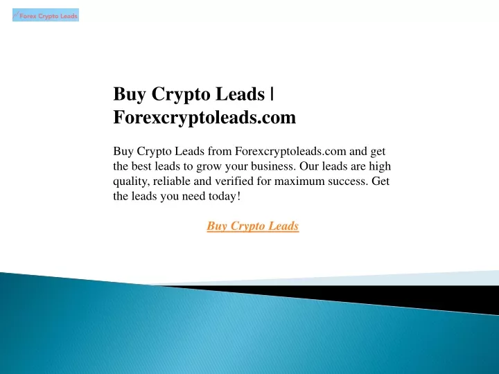 buy crypto leads forexcryptoleads com buy crypto