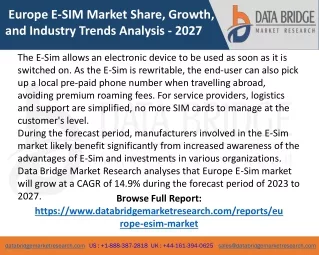 europe e sim market share growth and industry
