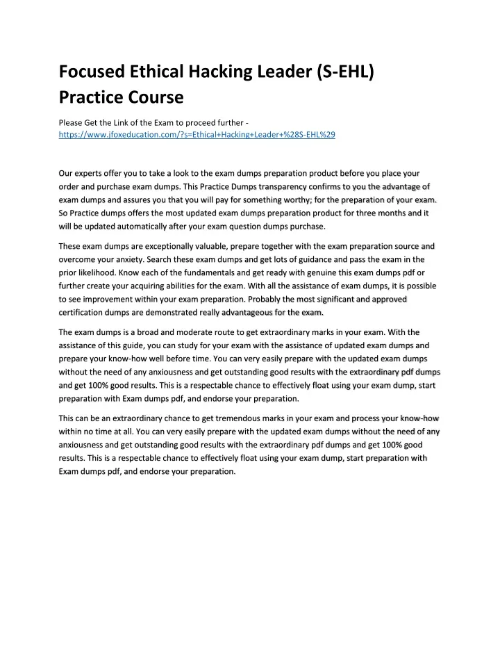 focused ethical hacking leader s ehl practice
