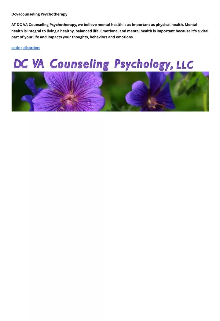 dcvacounseling psychotherapy