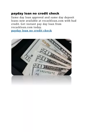 payday loan no credit check same day loan