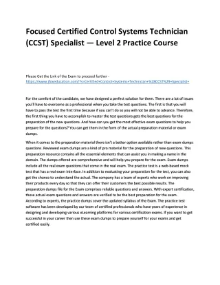 focused certified control systems technician ccst