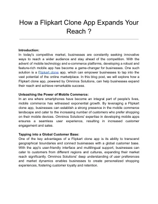 how a flipkart clone app expands your reach