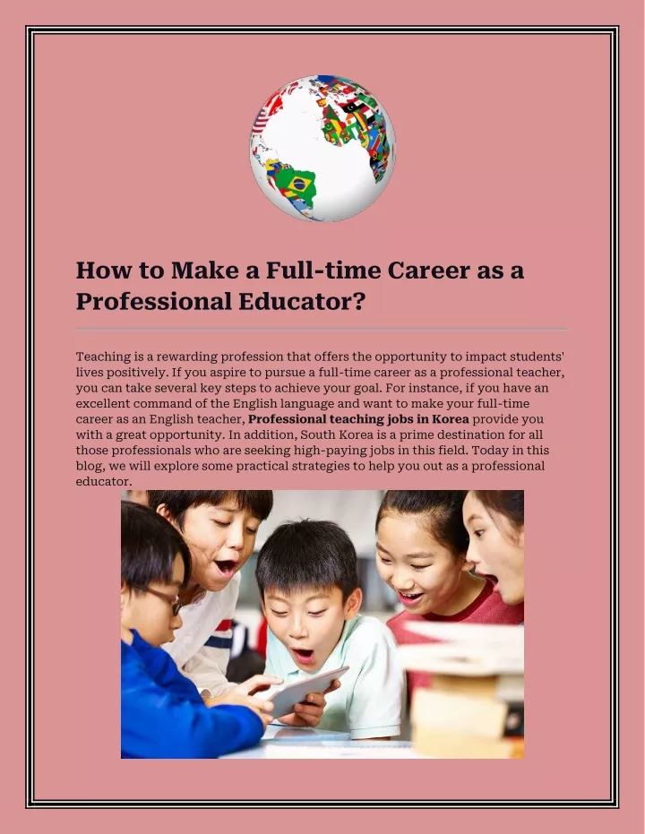 how to make a full time career as a professional