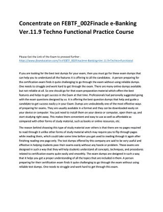 concentrate on febtf 002finacle e banking