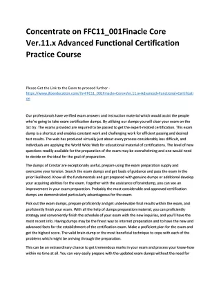 concentrate on ffc11 001finacle core