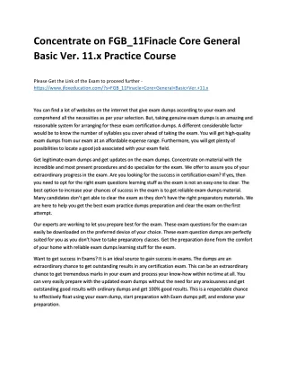 concentrate on fgb 11finacle core general basic