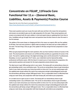 concentrate on fglap 11finacle core functional