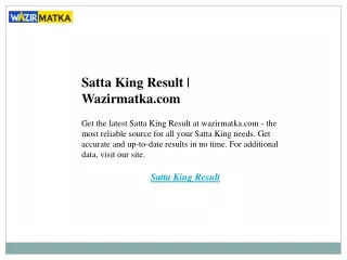 Satta King Result  Wazirmatka.com