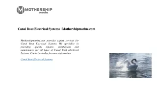 Canal Boat Electrical Systems Mothershipmarine.com