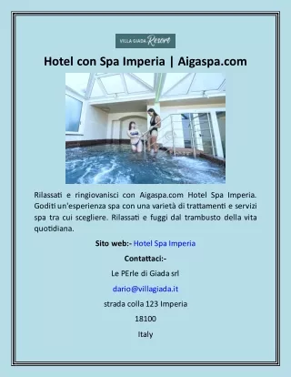 Hotel con Spa Imperia  Aigaspa