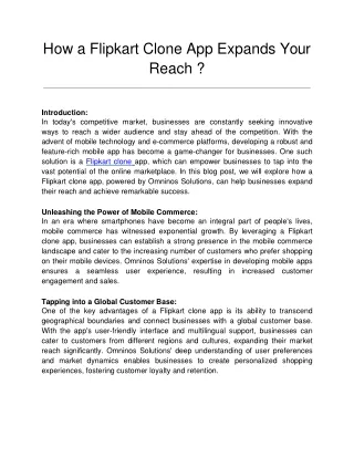 how a flipkart clone app expands your reach
