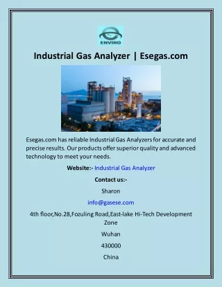 Industrial Gas Analyzer  Esegas