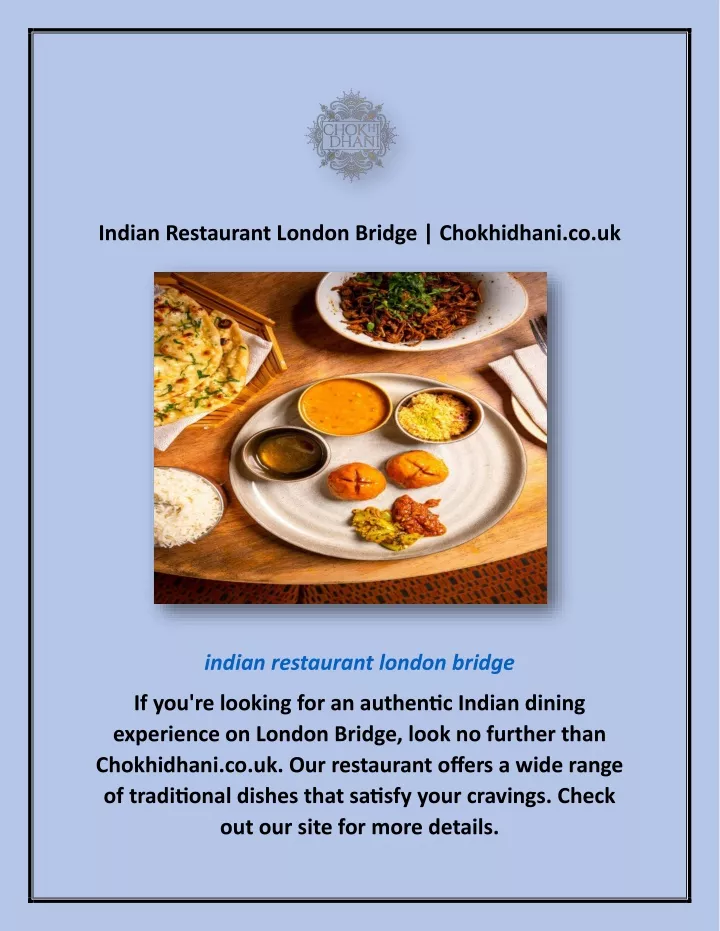 indian restaurant london bridge chokhidhani co uk