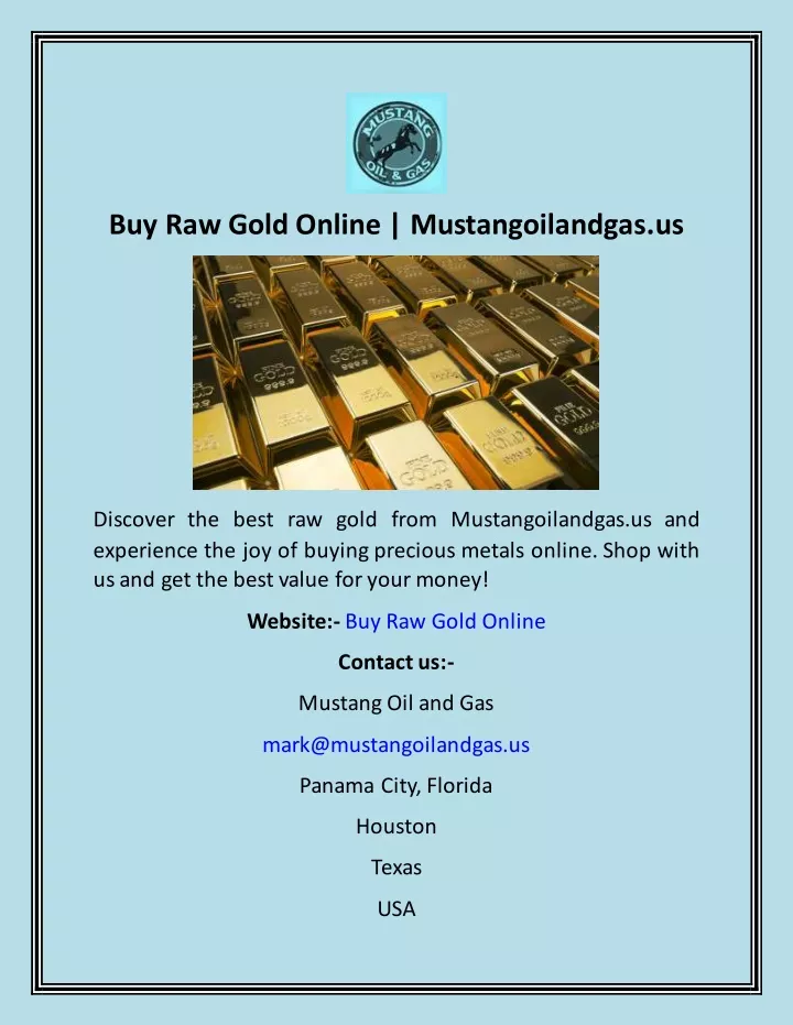 buy raw gold online mustangoilandgas us