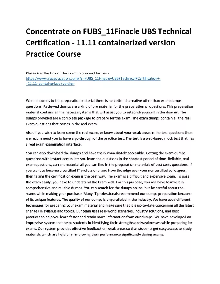 concentrate on fubs 11finacle ubs technical