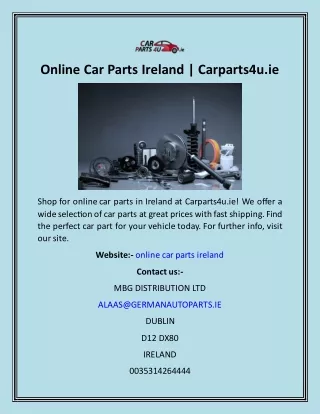 Online Car Parts Ireland  Carparts4u.ie
