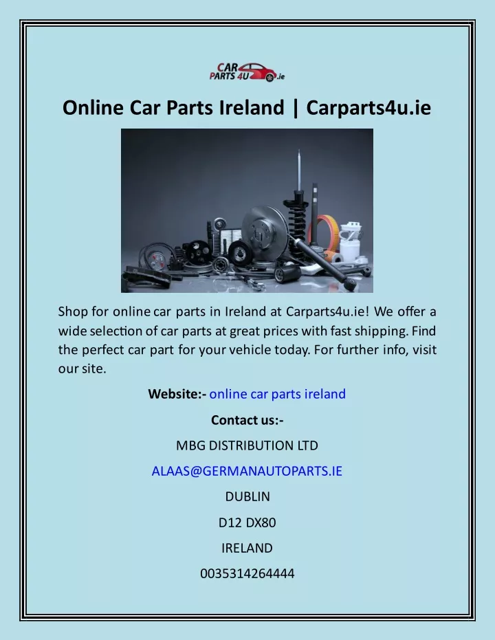 online car parts ireland carparts4u ie