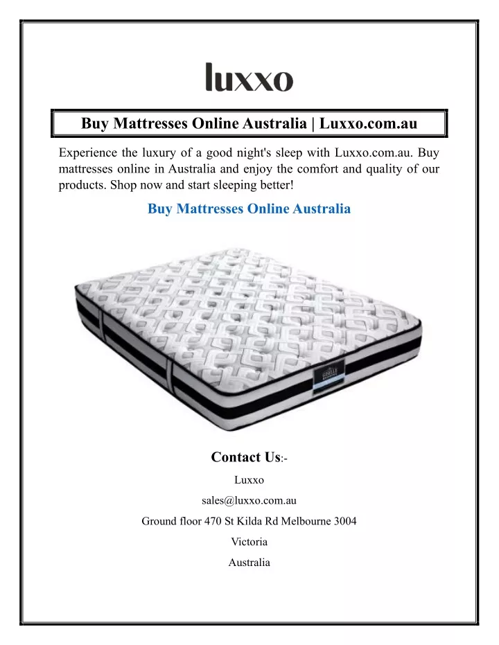 buy mattresses online australia luxxo com au