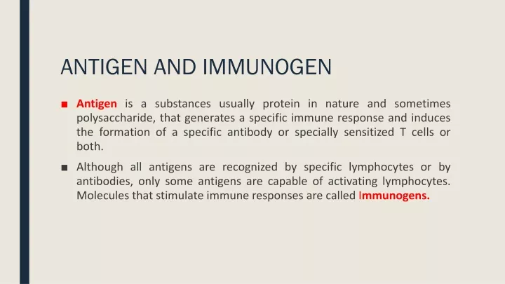 PPT - ANTIGEN AND ITS CHEMICAL NATURE PowerPoint Presentation, free ...