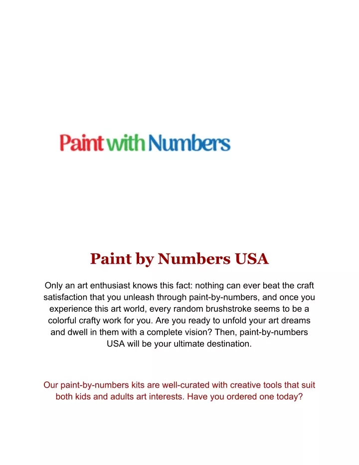 paint by numbers usa