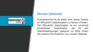 mitsubishi gabelstapler foerdertechnik
