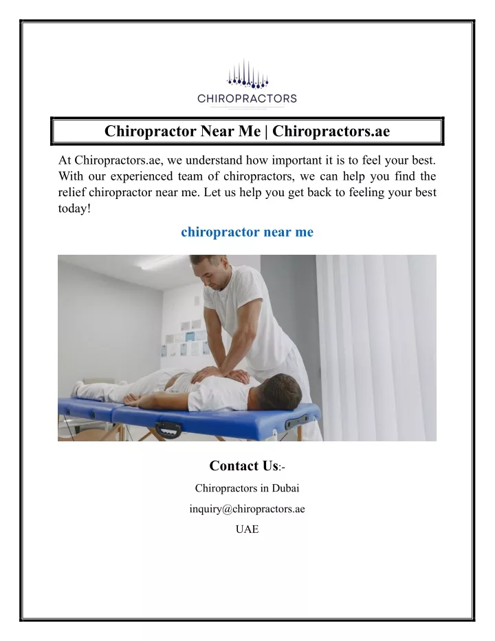 chiropractor near me chiropractors ae