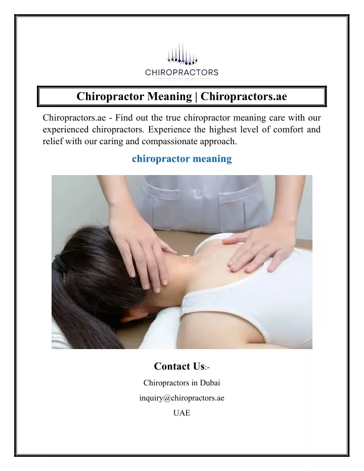 chiropractor meaning chiropractors ae