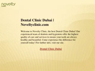 Dental Clinic Dubai  Noveltyclinic.com