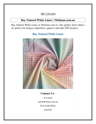 Buy Natural White Linen  Delinum.com.au