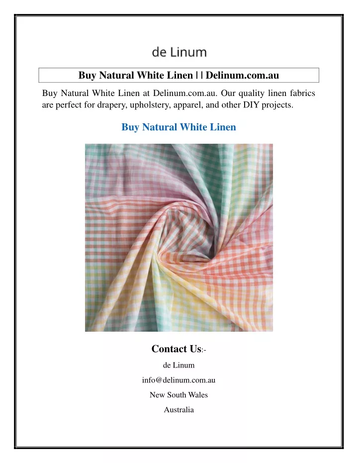 buy natural white linen delinum com au