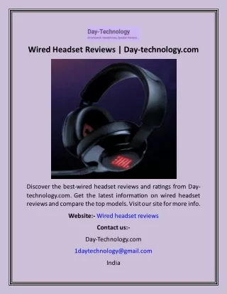 Wired Headset Reviews  Day-technology