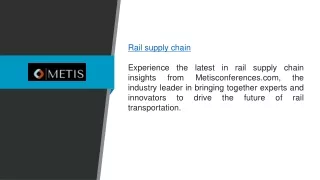 Rail Supply Chain Metisconferences.com