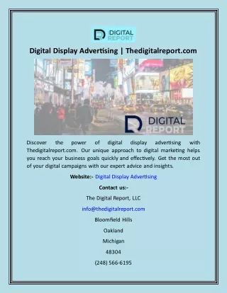 Digital Display Advertising  Thedigitalreport